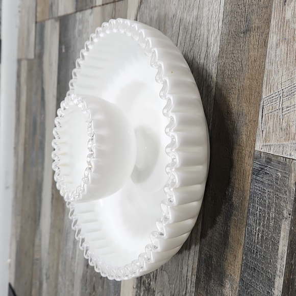 Antique Fenton Silver Crest Chip & Dip Set - Picture 3 of 10